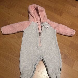 Converse Pink and Gray Kids Jumpsuit Infant Size 3-6 months